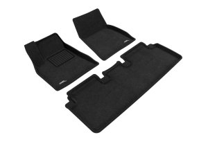 Tesla Model S Floor Mat Set - Front and Rear - 3D MAXpider - Elegant Series - Black - `12-`14 Tesla Model S Floor Mat Set - Front and Rear - 3D MAXpider - Elegant Series - Black - `12-`14